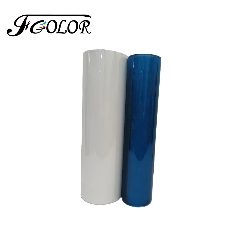 FCOLOR 화이트 UV DTF AB 전송 필름 크리스탈 라벨 스티커, 실리콘 병 머그잔 목재 범용 UV 필름 롤, 60cm * 100m