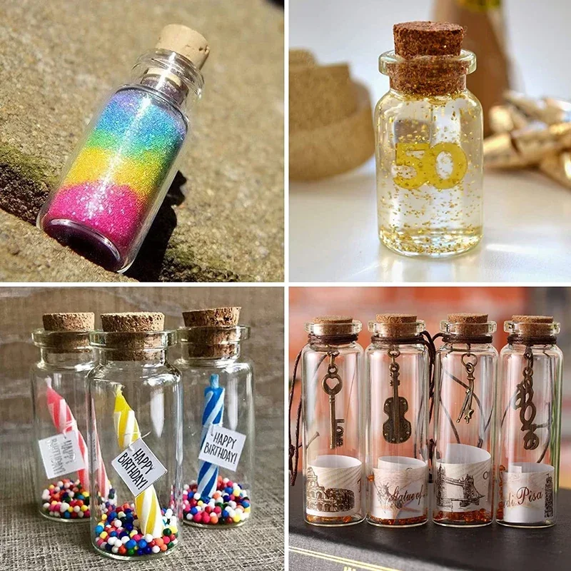 5PCS 5-30ML Mini Glass Bottles With Cork Gravel Bottle Set Gadgets Potion Vials Bottle Message Bottles For Wedding Favors Decor glass bottles mini glass bottles