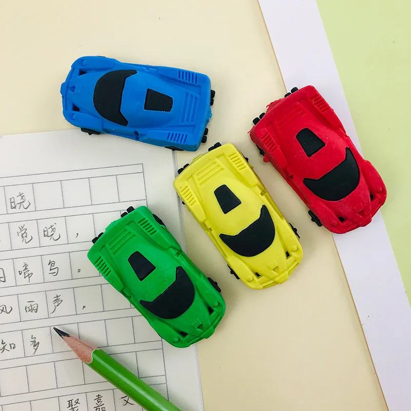 1/4/36 Pieces of Creative Cartoon Car-Shaped Erasers in Random Colors, Detachable and Reassemblable Soft Cleaning Erasers, Suitable for 2B Pencil Writing, a Must-Have for Back-To-School Season - 2