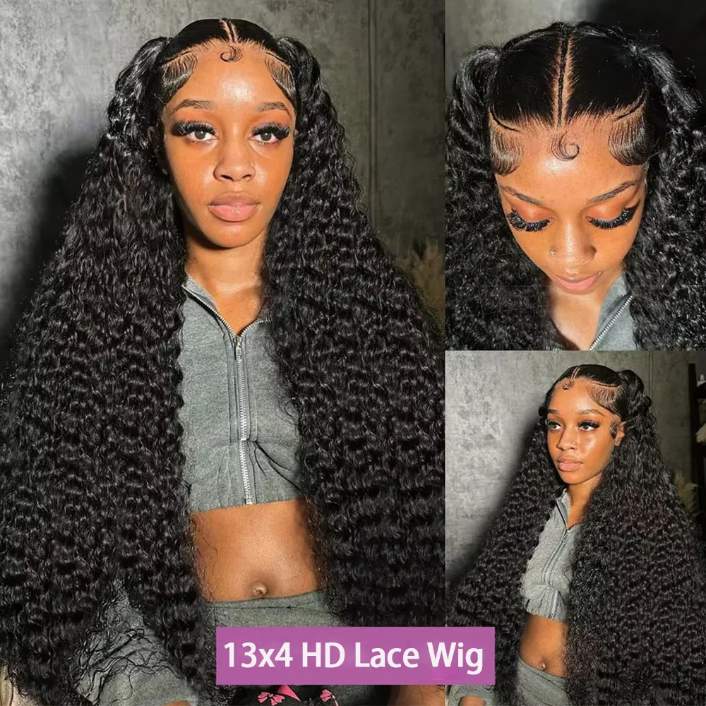 13x4 13x6 HD Lace Deep Curly Wave Frontal Wig Brazilian Jerrly Curly Lace Front Human Hair Wigs For Women 250% Density Hair Wigs 6