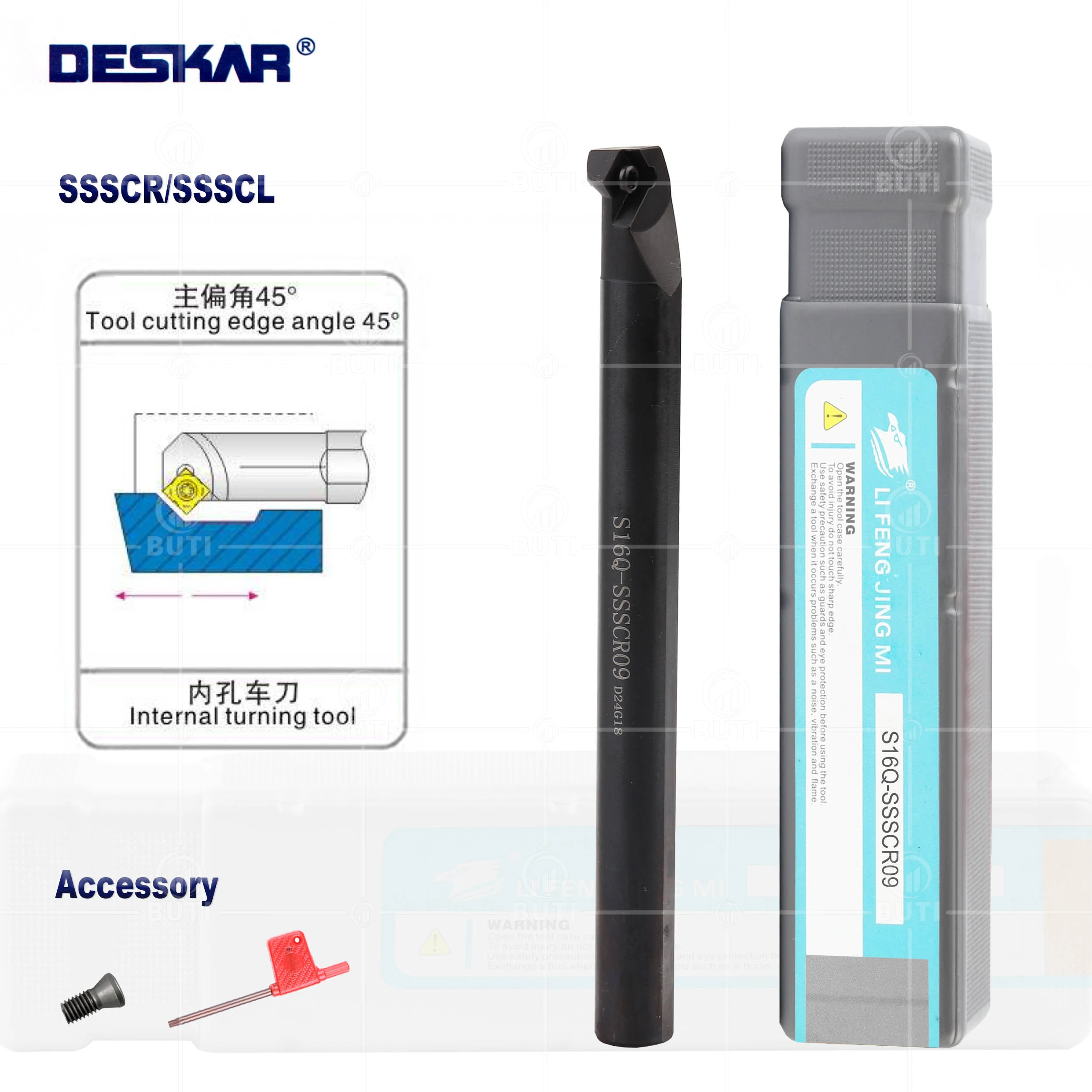 

DESKAR 100% Original SSSCR/L Lathe Turning Tool S12M-SSSCR09 S25S-SSSCL09 Internal Holder Boring Bar SCMT/SCGT09 Carbide Inserts