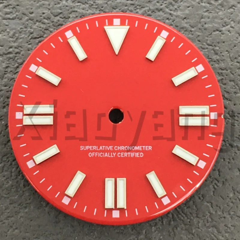 Sterile Glossy Green Luminous Watch Dial, 29mm