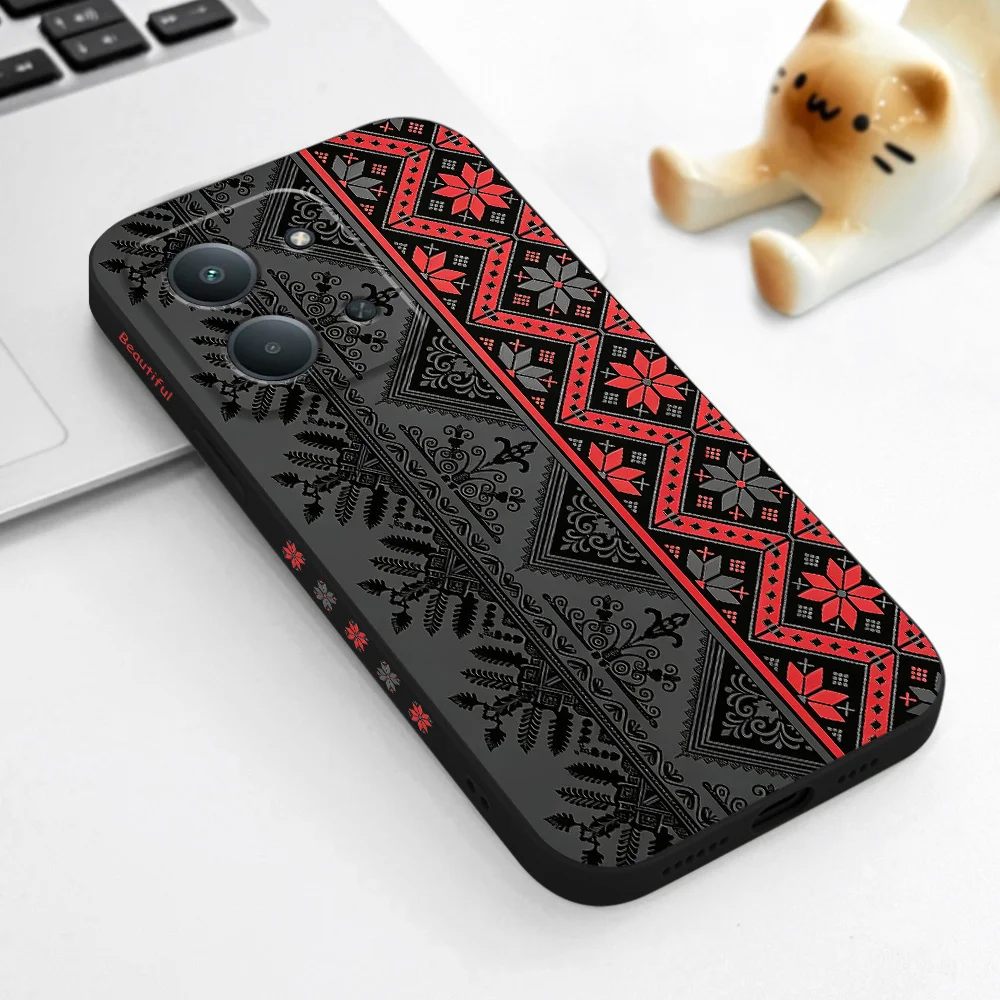 Red Embroidery Silicone Soft Phone Case