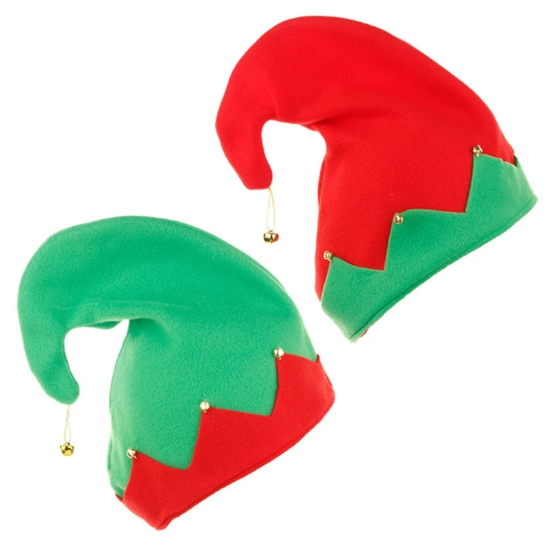 Elf Hats Plush Made for Boys Girls Caps for Festive Christmas Eve Santa Hats with Metal Made Bell Ornament at the Top christmas beanie hat