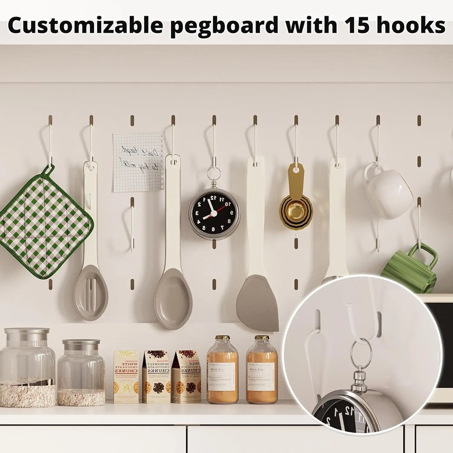 Coffee Bar Cabinet with Storage and Customizable Pegboard and Power Outlet, 71" Kitchen Buffet Sideboard with 3 Drawers and 4