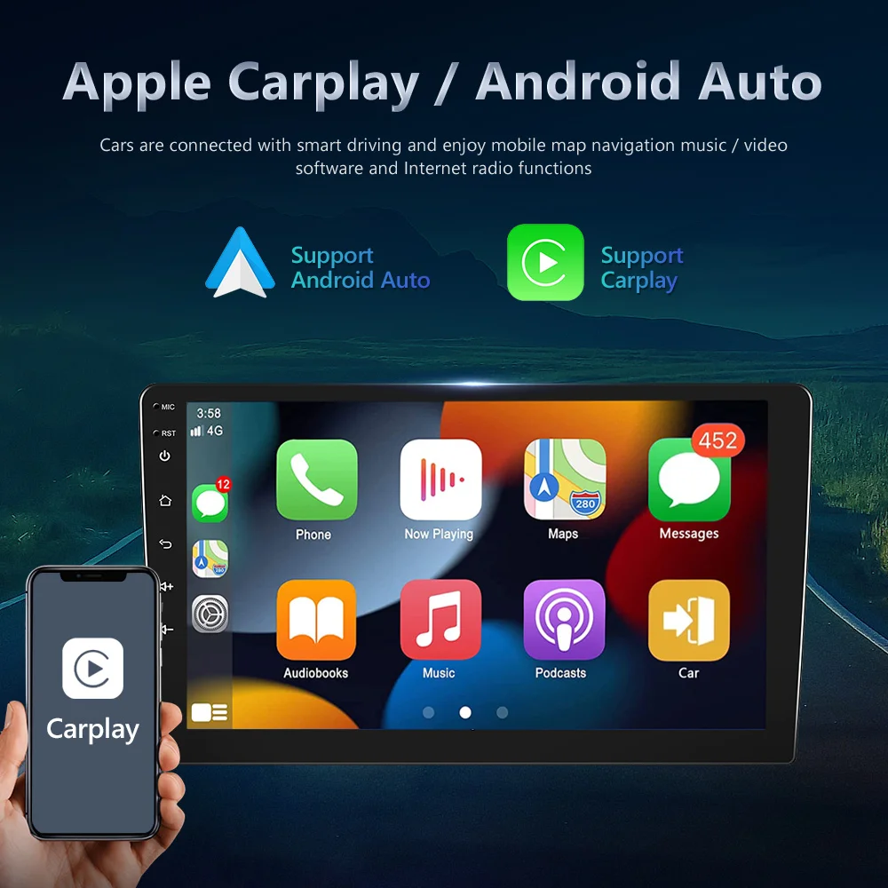 pour Renault Dacia SANDERO 2014-2017 2 + 32G Podofo Autoradio Android 11  Apple Carplay sans Fil Bluetooth 2 Din avec écran de 9'' avec GPS FM/RDS  Radio Hi-FI Son DVR SWC +