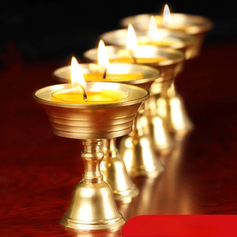 Candle Holders 1PC Copper Butter Long Lamp Candlestick Put Candle Cup Home Decor