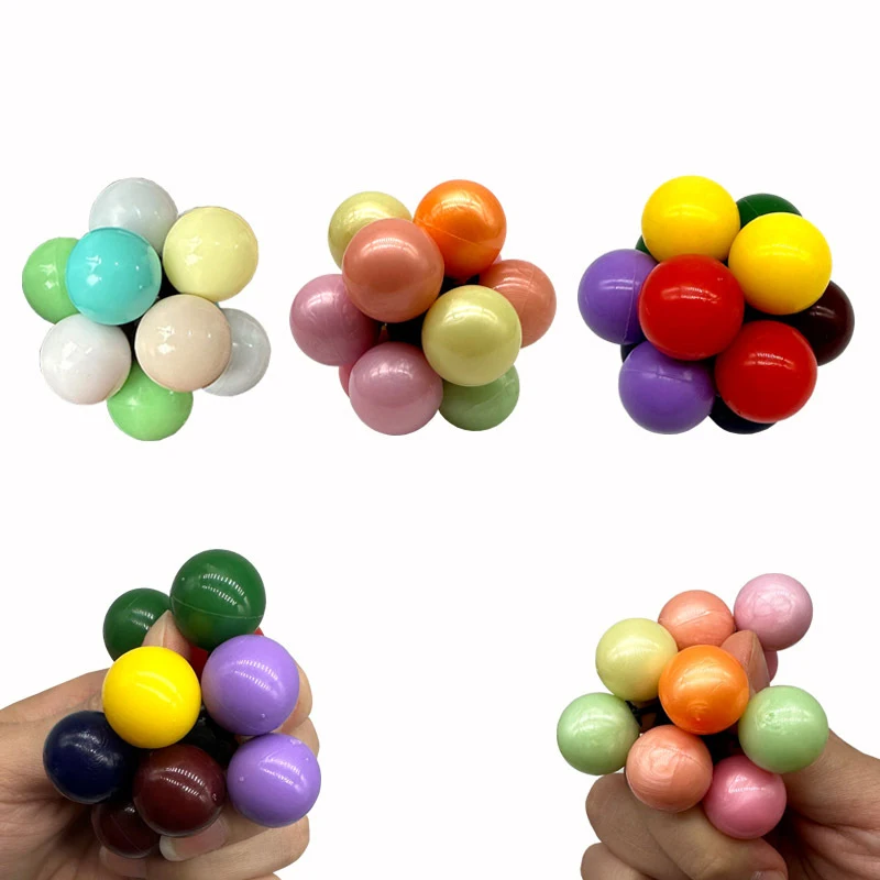 

1 Pcs HOT SALE New Children Puzzle Toys Creative Funhundred Changes Shape Beads Rainbow Ball Children Decompression Toys
