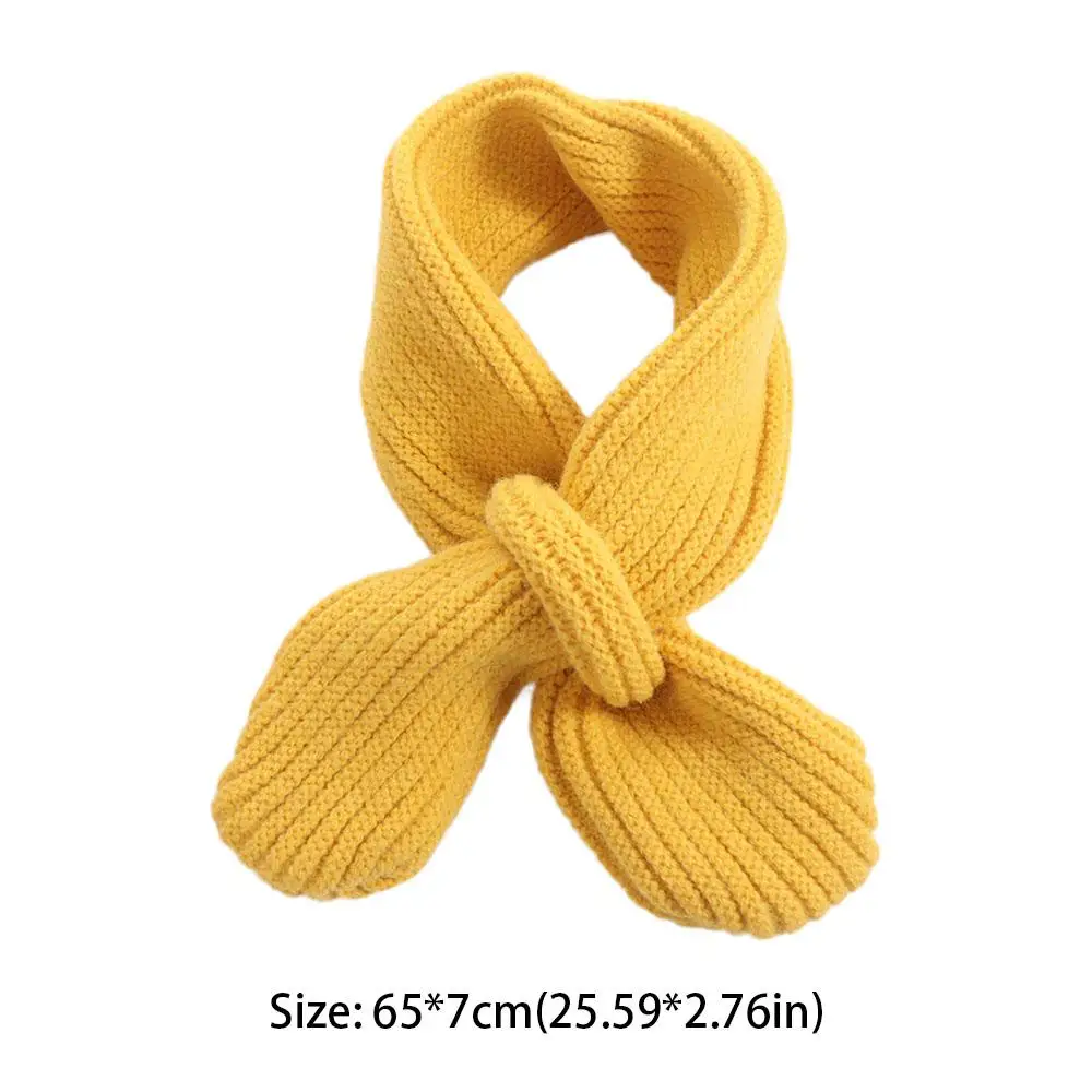 Description Picture 5 of itemFashion Solid Color Boys Girls Scarf Korean Style Casual Kids Knitted Scarf Warm Windproof Winter Knit Scarves Baby