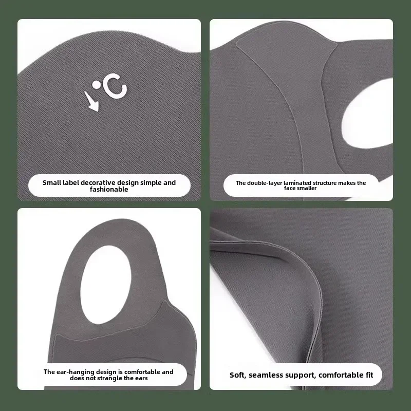 1-20 Pcs Summer UV Protection Mask 3D Ice Silk Breathable Traceless  Sunscreen Riding Mask Fashionable Hyaluronic Acid