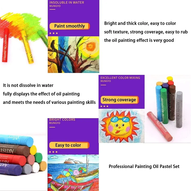Children Oil Pastel Soft Stick 12/25/50 Professional Painting Drawing Graffiti Art Crayons Washable Round Non Toxic