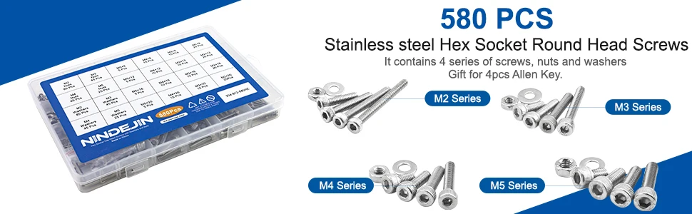 Aço Inoxidável, M2, M3, M4, M5, Hexágono,