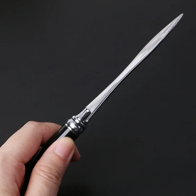 Stainless Steel Letter Opener Cut Cutter Paper Tool Metal Handle Envelopes Cutting Knife Divided File Useful Black Office School