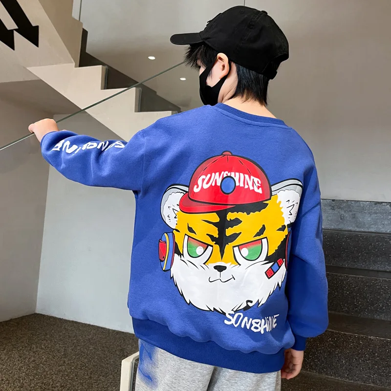 

Teen Boys Sweatshirt Hoodies Kids Spring Clothes Quality Long Sleeve Pullovers Print Boy Long Sleeve T Shirts Children Tops 6 8Y