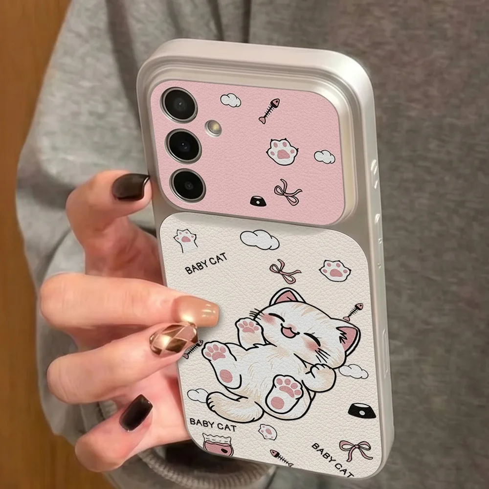 Cute Cartoon Pink Paw Polka Dots Cat Phone Case Cover