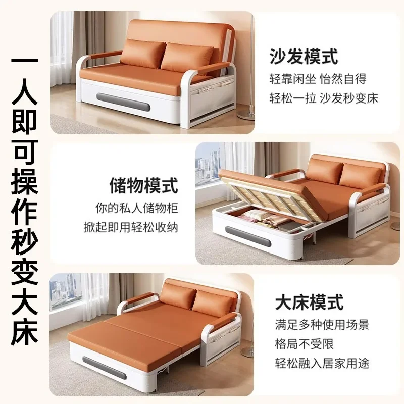 Single Sofa Bed Fabric Dual-purpose 1.2m Single Folding Bed Small Apartment Durable Multi-functional Retractable