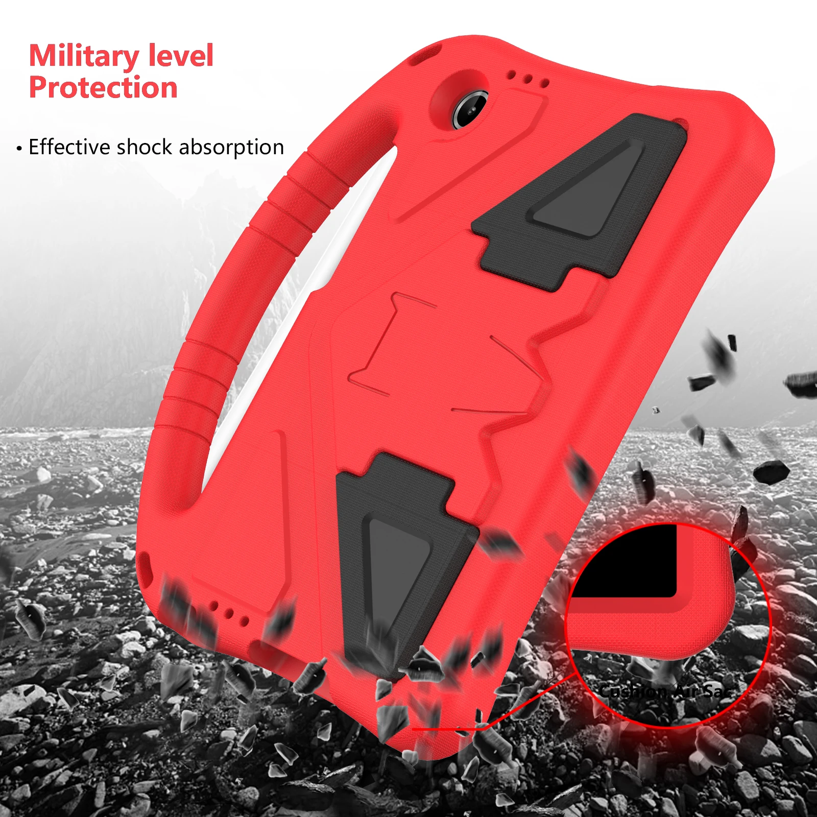 Durable EVA Kids Safe Tablet Case with Handle and Kickstand - Anti-Shock Protection