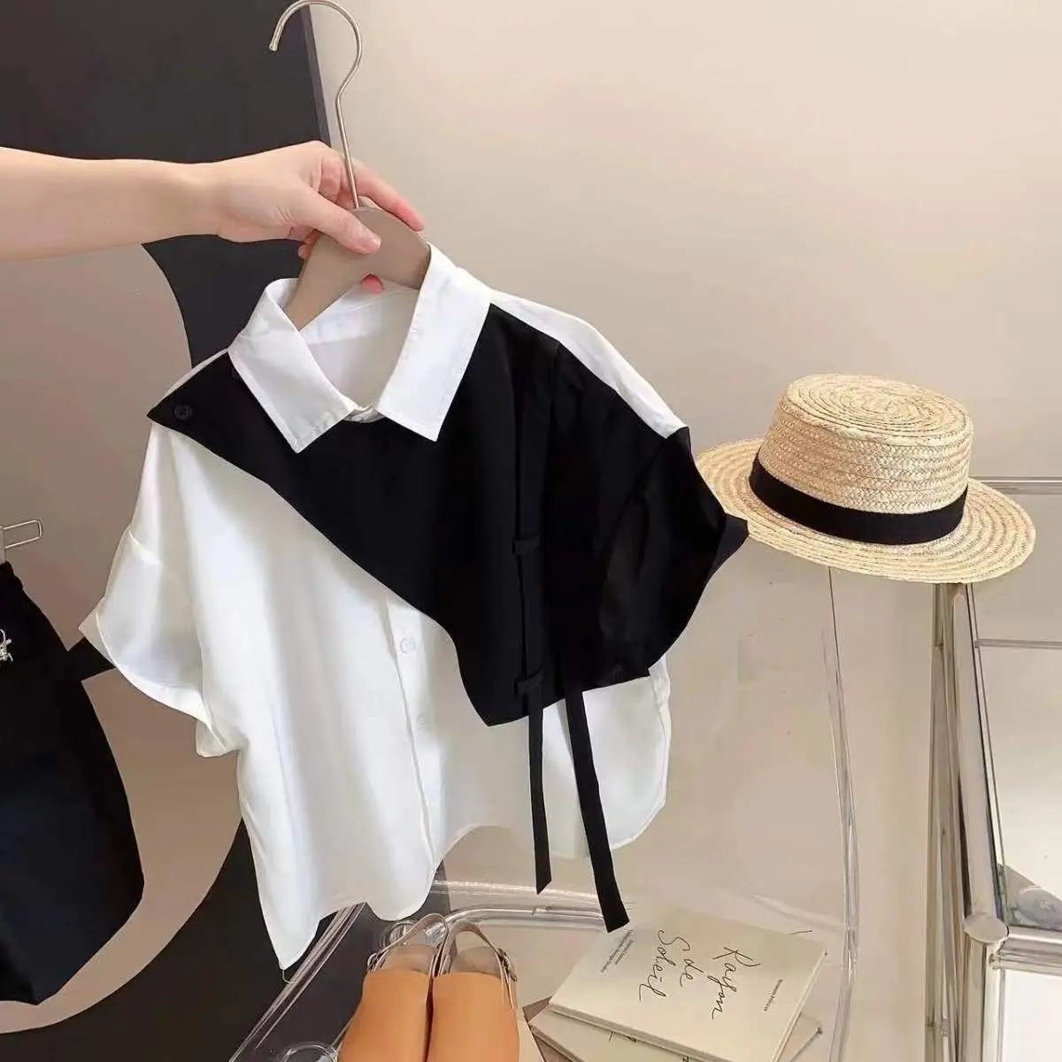 Children's Summer Set New Korean Version Boys' Baby Shirt Children's Stylish Short Sleeve Shorts Two Piece Set