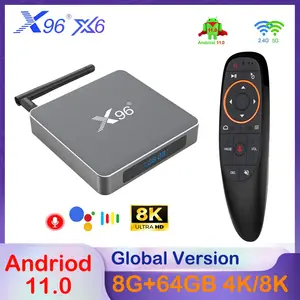 Oshion Décodeur X96 X6 RK3566 Android 11 4K décodeur TV WiFi Port réseau  Gigabit 8GB + 64GB : : High-Tech