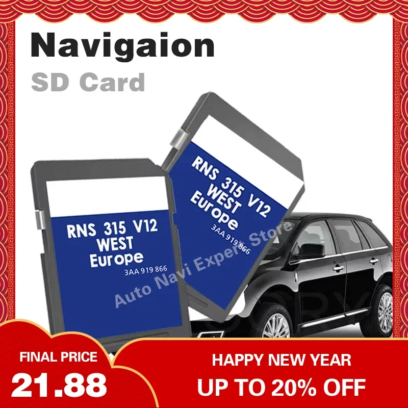 Rns315 West Az V12 Europe Uk Navigation Sd Map Card Per Vw Consegna Gratuita
