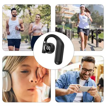 Over Ear Buds Wireless Digital Display Left Ear Single LED Headphones Women Men Entertainment Electronics With All Day Comfort 5