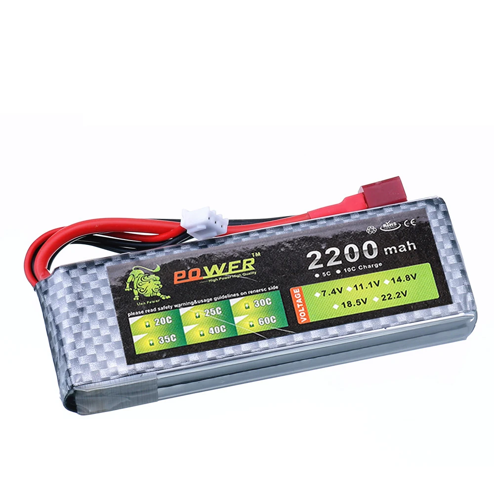 Batterie LiPo 11.1V 1500-3300mAh XT60/T pour RC Drone Voiture