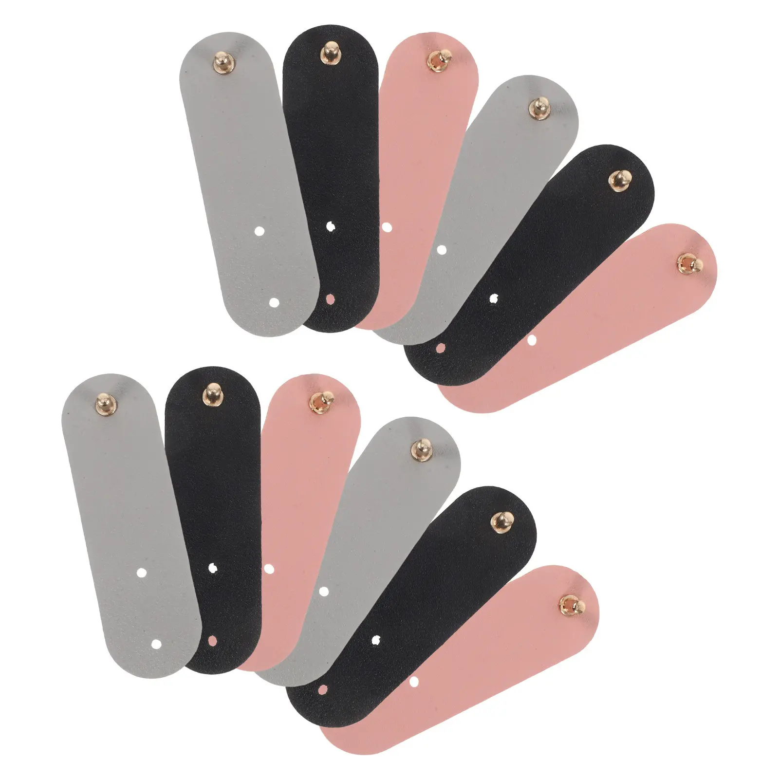 12Pcs 케이블 정리 스트랩 PU 코드 키퍼 재사용 가능한 다목적 사무실 홈 여행 USB 충전 와이어 홀더 클립