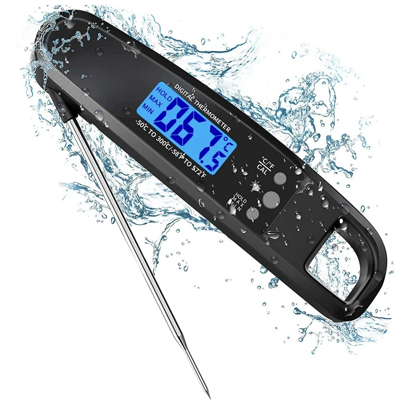 

Instant Read Meat Thermometer Meat Thermometer For Grill And Cooking, With Backlight & Calibration - Black