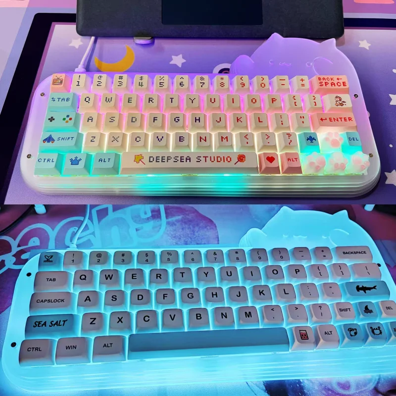メカニカルキーボードdiyキットホットスワップ可能なrgb照明効果カスタムusb Cかわいい猫有線pcbケースpcゲーム用のオフィスのノートパソコン Aliexpress