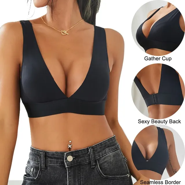 COD Deep V Low Cut Push Up Cleavage Top Padded Plunge Bra