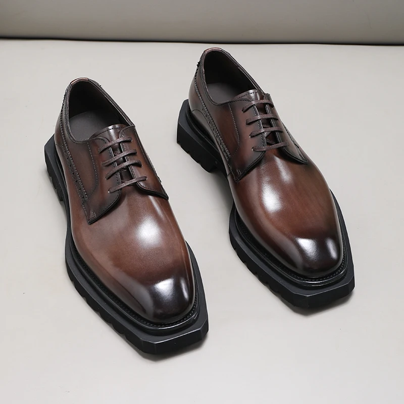New Leather Shoes Man, laces, chic style, laces, leather make, high-grade marriage, European edition