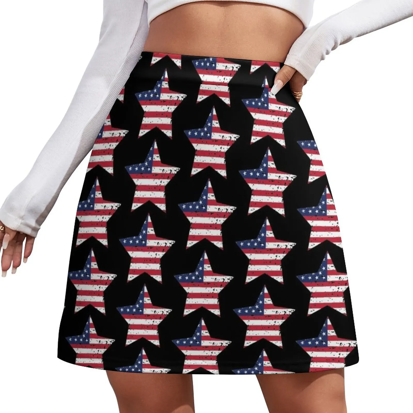

Мини-Юбка со звездами США, шикарная и элегантная женская юбка, Женская Летняя короткая юбка, 2023