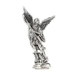 Exquisite Saint Michael Archangel Zinc Alloy Figurine - Guardian Statue (Silver)