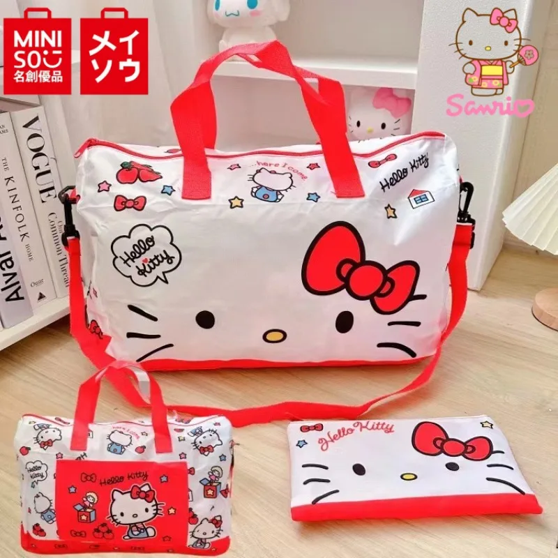 

MINISO Sanrio Kuromi Folding Luggage Storage Bag Cinnamoroll Melody Large Capacity Carrying Bag HelloKitty Pom Pom Purin