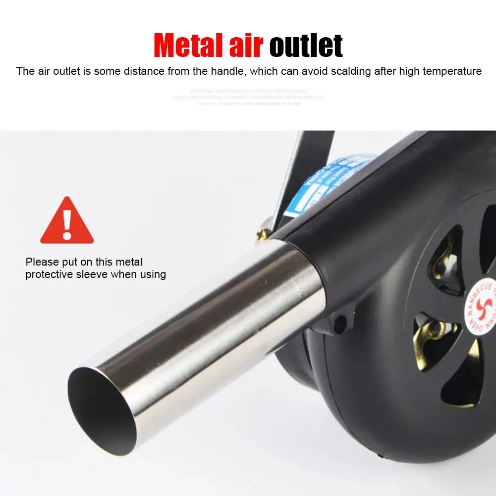 Portable Fan Air Blower Outdoor Cooking BBQ Handheld Barbecue Air Blower Manual Barbecue Hair Dryer Hand Crank Heated Insulation