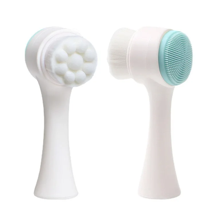 Mini Manual Facial Cleansing Brush Silicone Massage Face Brush Soft Bristles Double-Sided Handheld Cleaning Device Pore Cleaner 5