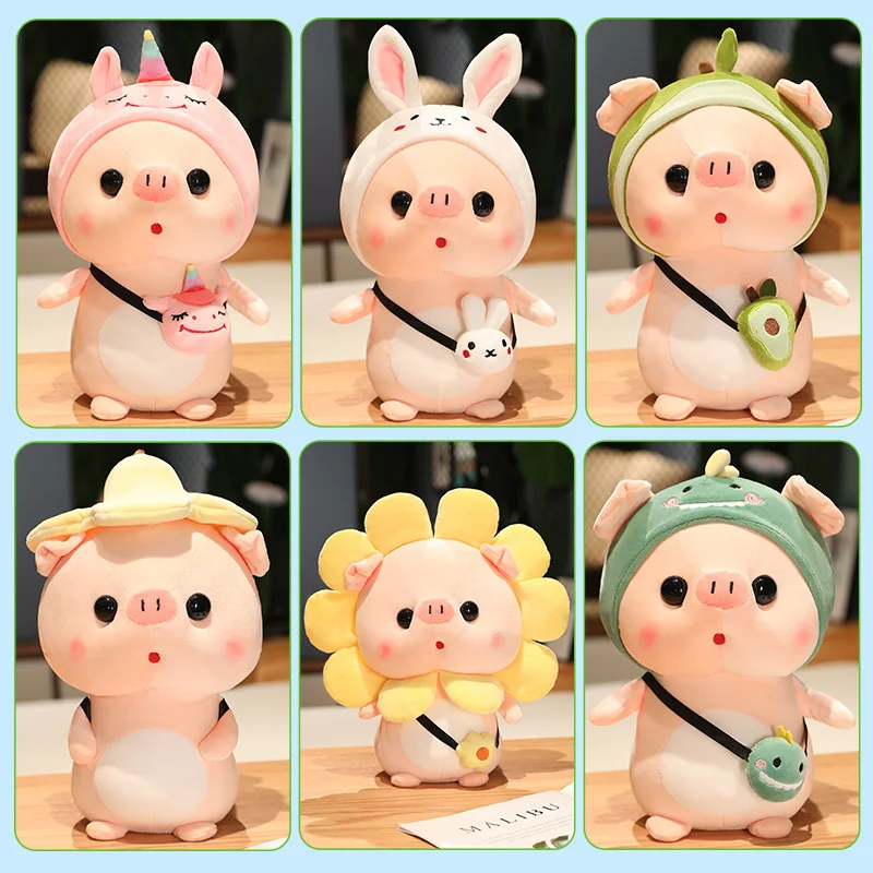 30/40cm Lovely Pig Plush Toy Creative Cosplay Rabbit Unicorn Plushies Doll Soft Stuffed Animals Toys for Children Baby GirlsGift