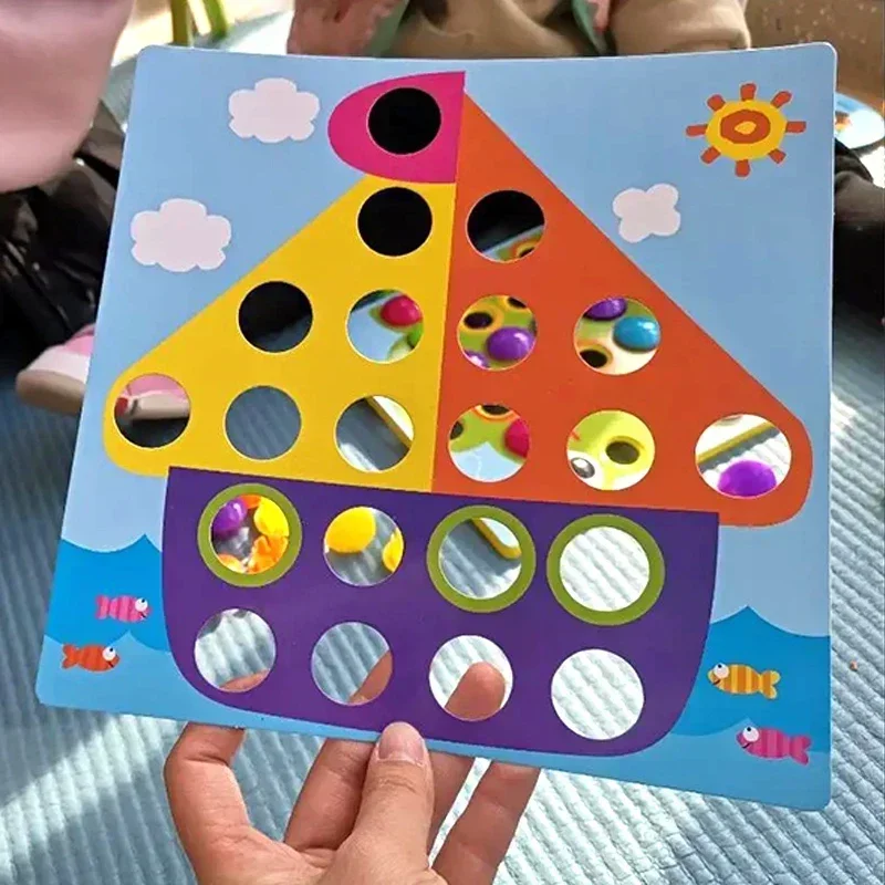 Cute Mushroom Nail DIY Cartoon Handmade Toys Children's Montessori Educational Toys Intelligent 3D Puzzle Game Jigsaw Board Gift 2