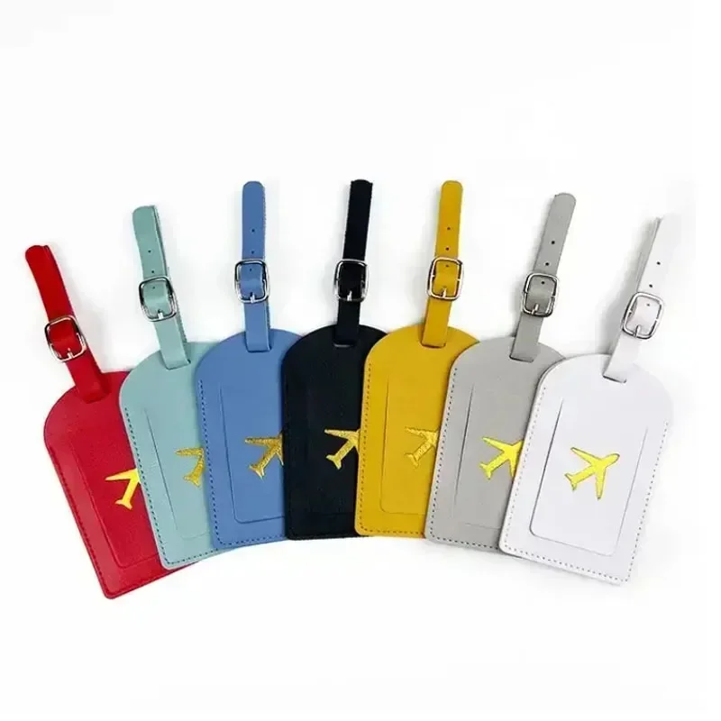 Etichetta per indirizzo valigia Custodia per imbarco per bagagli Etichetta per bagagli da lavoro in pelle stampata Etichetta Nome ID Indirizzo Clip Accessori da viaggio - immagine 4