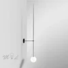 Post Modern Wall Light Fixtures Minimalist Sconces Long Metal Pipe Wall+lamps for Living Room Bathroom Light Led Glass Ball Deco 5