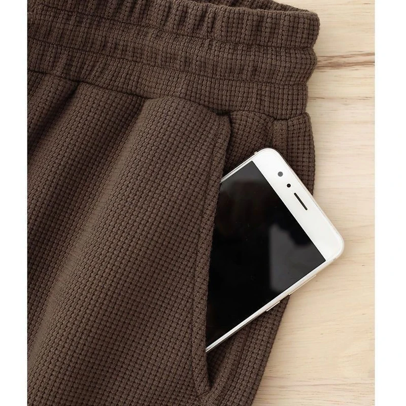 Spring Autumn New Thin Lacing Elastic Waist Straight Pants Solid Loose Plus Size Wide Leg Pangs Fashion Casual Women Clothing
