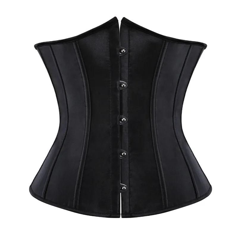Black Corset Underbust Plus Size Sexy Women With Lacet Bodyshaper Costumes Cincher Ladies Burlesque Corselet Red Green Blue Pink
