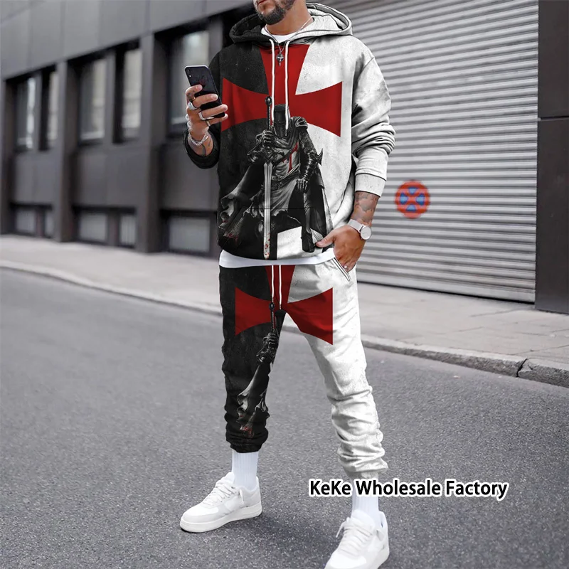 Vintage 3d Printed Knight Templar Hoodies+sweatpants Suit Men's Sweatshirts  Sportwear Clothes Holy Cross Cosplay Tracksuit Set - Men's Sets - AliExpress