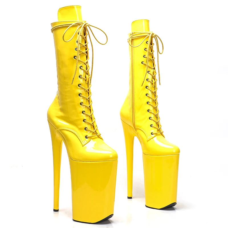 

Leecabe 26CM/10inch Shiny Patent PU Upper sexy exotic High Heel platform party shoes Pole Dance boot
