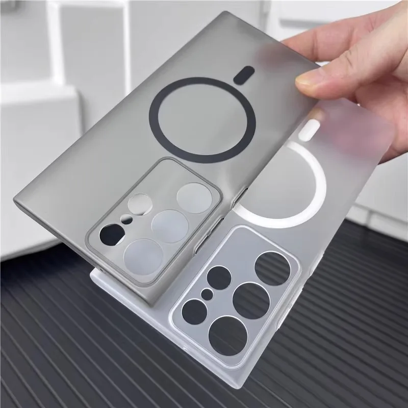Ultra Thin Matte Clear Magnetic Wireless Charging Case - PC Hard Cover