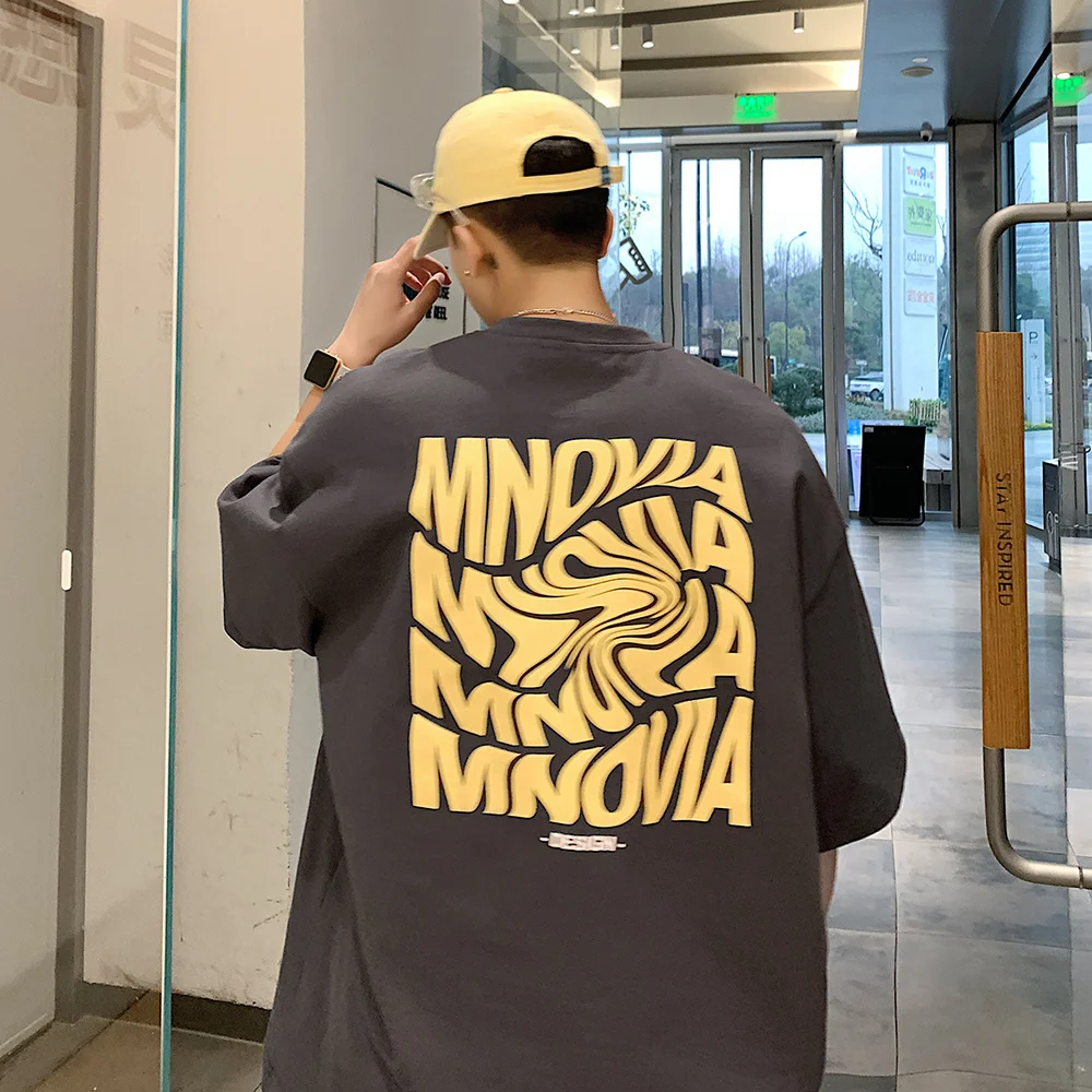 

Футболка мужская оверсайз с принтом, хлопок, короткий рукав, универсальная уличная одежда в стиле Харадзюку, Y2k, лето