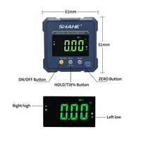 SHAHE 4-sides Magnets Digital Angle Finder Protractor 2 In 1 Digital Level Angle Gauge Rechargeable Digital Inclinometer 2