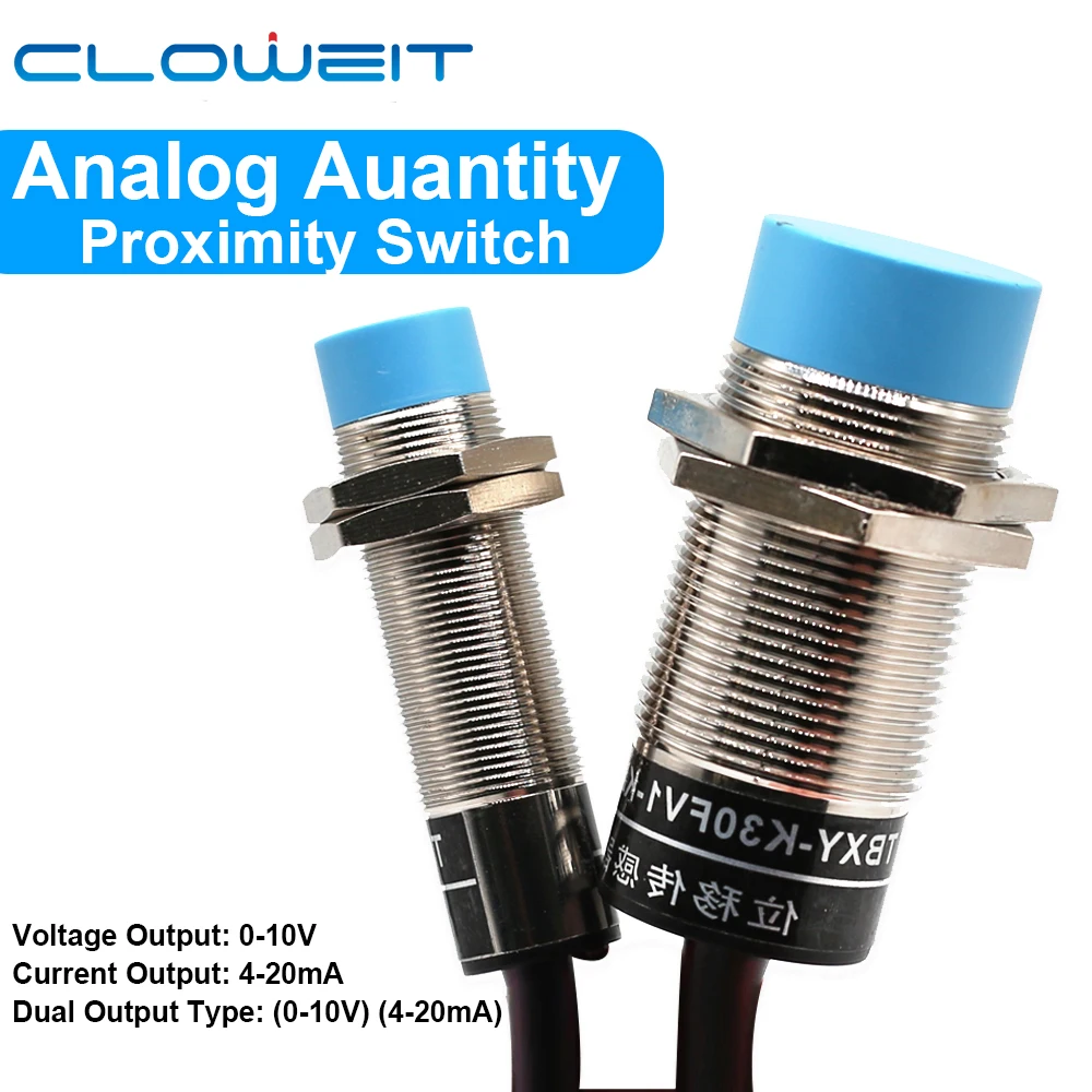 Interruptor de Proximidade Analógico M18 M12 M30 Sensor de Deslocamento Linear Saída 010v 420ma Distância mm Indutivo