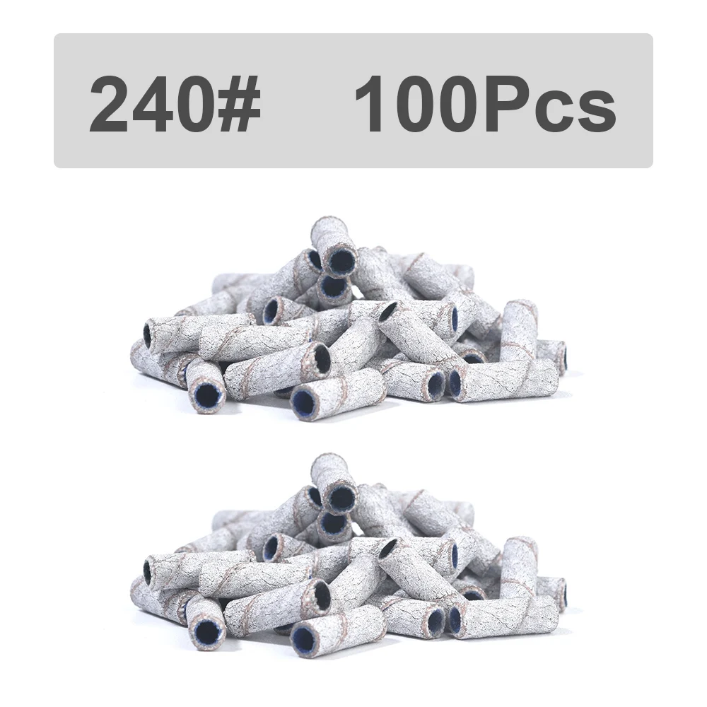 100PCS 3MM Nail Drill Sanding Bands For Nail Drill File Remover UV Gel Polish Dead Skin Grinding Head Manicure Pedicure Tools