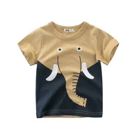 Dropshipping 2025 Summer New Boys' T-Shirts Animal Pattern Value Children Tops Short Sleeve Cotton Kids Clothes 2-10 Years Old 2